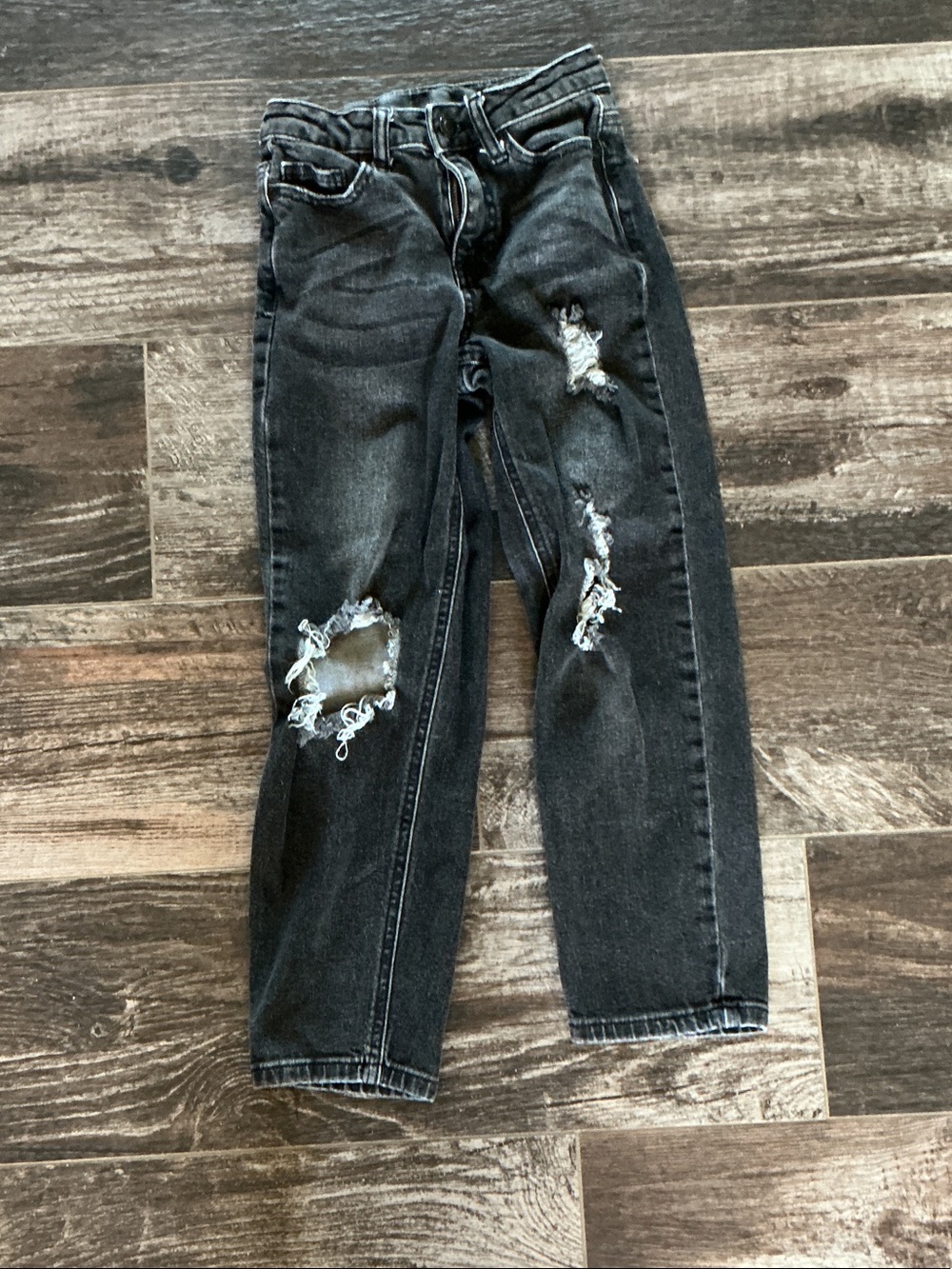 Kids Distressed Black Denim Jeans